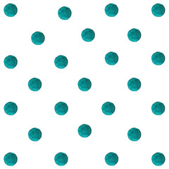 turquoise watercolor polka dots