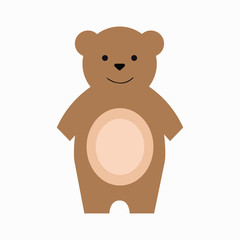 Teddy bear. Logo of the bear. Toy teddy bear. Vector illustration. EPS 10.