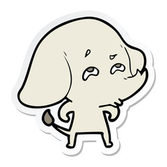 sticker of a cartoon elephant remembering