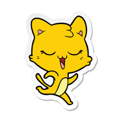 sticker of a cartoon cat