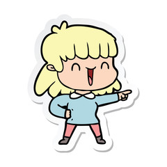 sticker of a cartoon woman