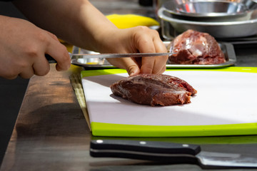 Chef preparing food, meal, in the kitchen, chef cooking, Chef decorating dish