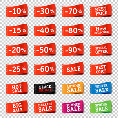 Sale Tag Set Transparent Background