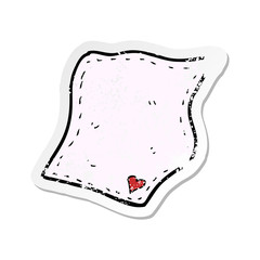 retro distressed sticker of a cartoon handkerchief