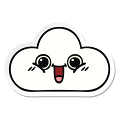 sticker of a cute cartoon cloud