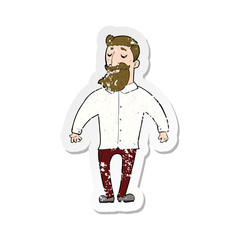 retro distressed sticker of a cartoon bearded man