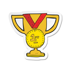 sticker of a cartoon sports trophy