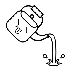 line drawing cartoon pouring kettle