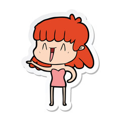sticker of a cartoon woman