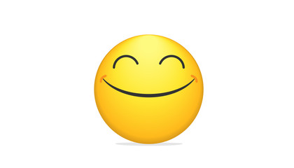 Fototapeta premium Smiling bright emoticon vector concept illustration of smiling emoji icon for chat, messengers and networks