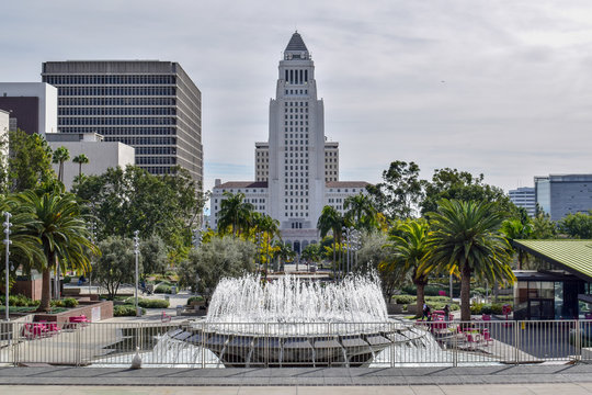 Los Angeles City Hall And Plaza