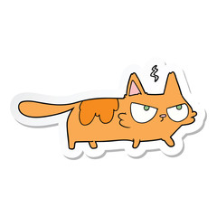 sticker of a cartoon angry cat