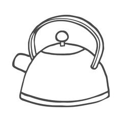 Hand drawn teapot on white background. Vector illustration.