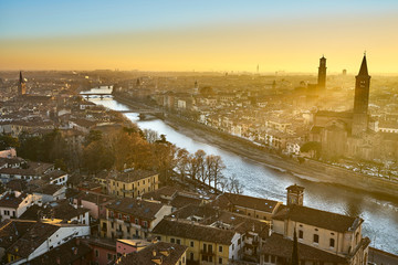 Fototapeta premium Sunset of Verona, Italy.