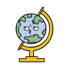 cute cartoon globe of the world