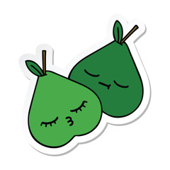 sticker of a cute cartoon pears