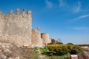 Fototapeta premium Views of the wall of the small medieval-style village Urueña