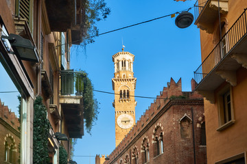 Fototapeta na wymiar Lamberti Tower, Verona, Italy