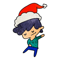 christmas textured cartoon of kawaii boy