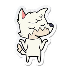 sticker of a friendly cartoon fox