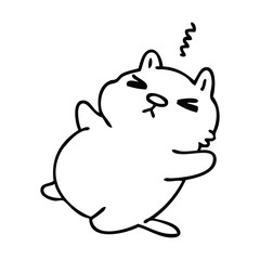 quirky line drawing cartoon cat