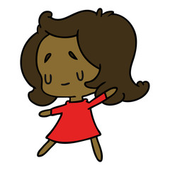 cartoon of a cute kawaii girl