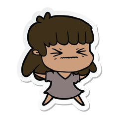 sticker of a cartoon woman