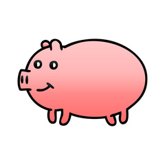 gradient shaded cartoon pig