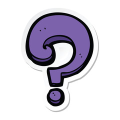 sticker of a cartoon question mark