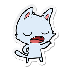 sticker of a talking cat cartoon