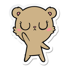 Fototapeta premium sticker of a peaceful cartoon bear