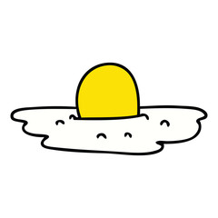 quirky hand drawn cartoon fried egg