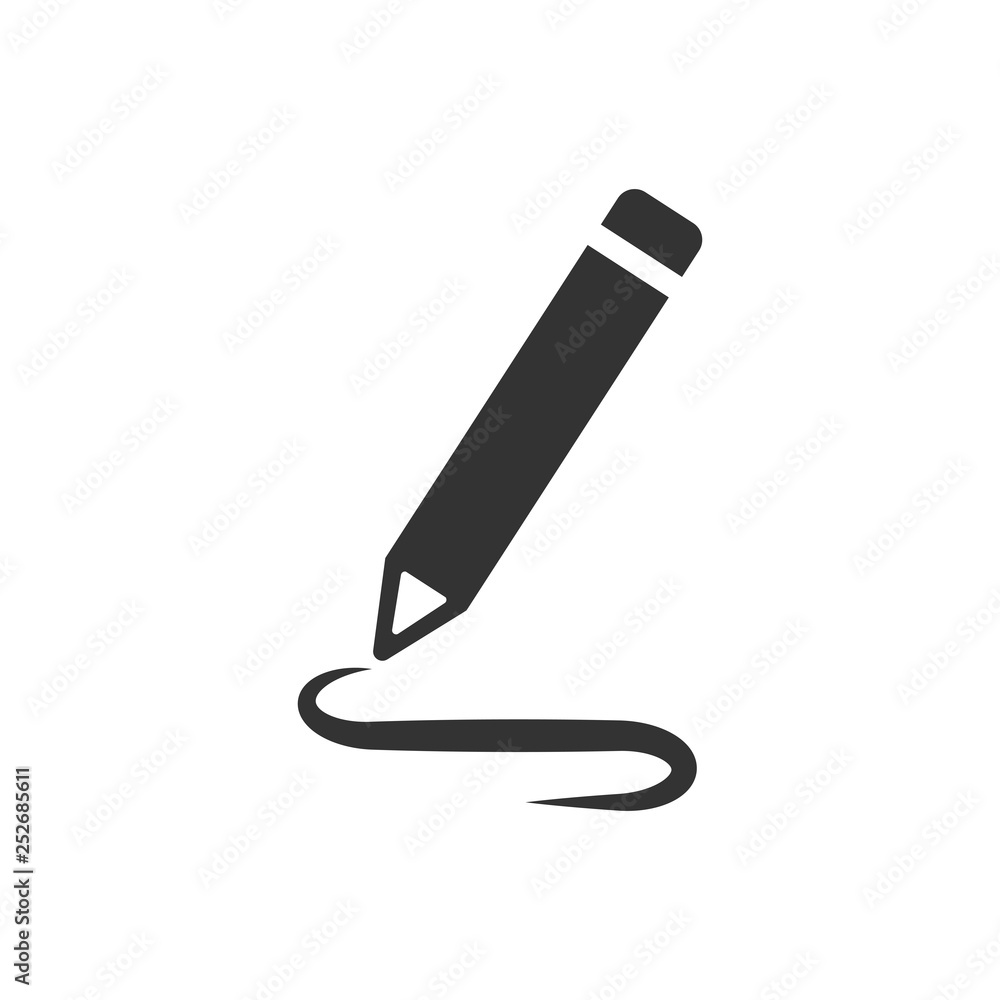 Aufkleber pencil notepad icon in flat style. document write vector illustration on white isolated background. 