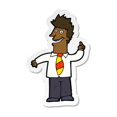 sticker of a cartoon man with good idea