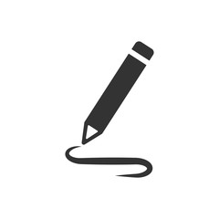 Fototapeta premium Pencil notepad icon in flat style. Document write vector illustration on white isolated background. Pen drawing business concept.