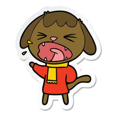 sticker of a cute cartoon dog