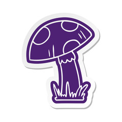 cartoon sticker of a toad stool