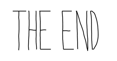 Handwritten inscription The End animation.  Motion graphics for your video design.