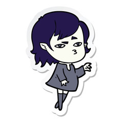 sticker of a cartoon vampire girl