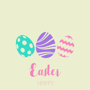 Happy Easter card with ornaments. Vector