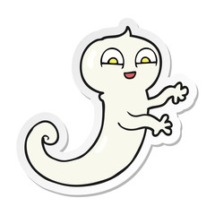 sticker of a cartoon ghost