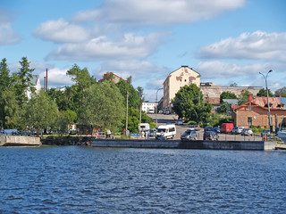 Obraz premium Pier on the bank of Lake Ladoga. Sortavala, Karelia