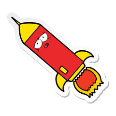 sticker of a cartoon rocket