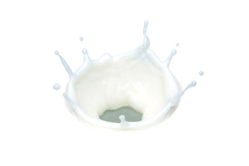 isolated pouring milk splash