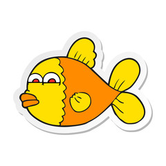sticker of a cartoon fish