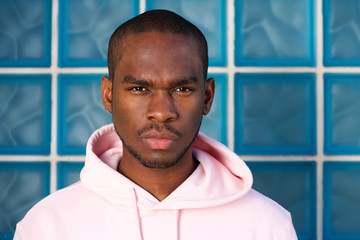 Close up cool young black man staring