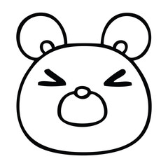 quirky line drawing cartoon mouse face