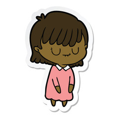 sticker of a cartoon woman