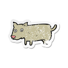 retro distressed sticker of a cartoon little dog