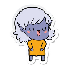 sticker of a cartoon elf girl
